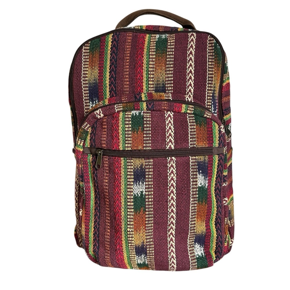 Scully Western‎ Woven Fabric Backpack 17x12 Inch Laptop Bag Multi Aztec Tribal